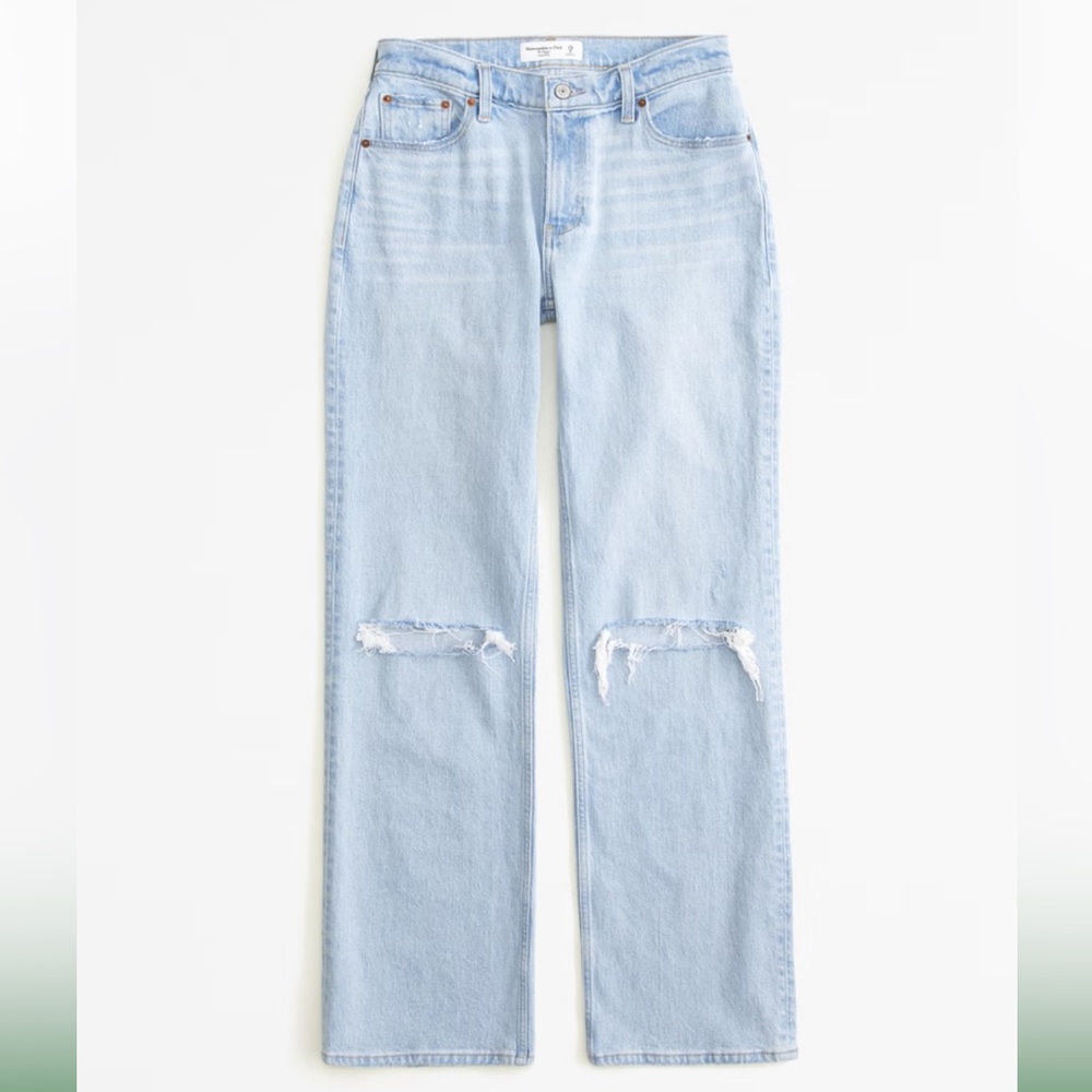 Abercrombie and Fitch low rise, the baggy jeans, denim light size 30/10 regular - Picture 1 of 6